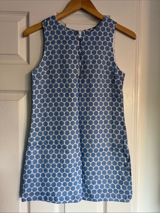 Island Company Dresses & Skirts - Blue Polka Dot Linen Shift Dress
